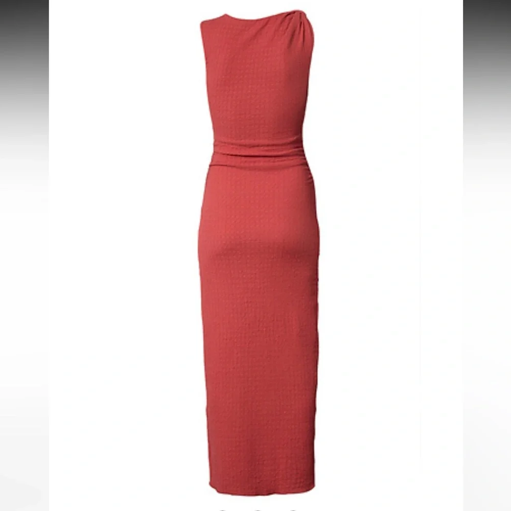 🪸 Olivia Grey Textured Shoulder Coral Tie Knit Bodycon Dress NWT - Picture 2 of 10